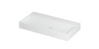 Wastafel United Porselein met 1 kraangat incl. porseleinen click plug en verborgen overloop systeem 90 cm x 45 cm x 11 cm Mat wit 0206052 - thumbnail