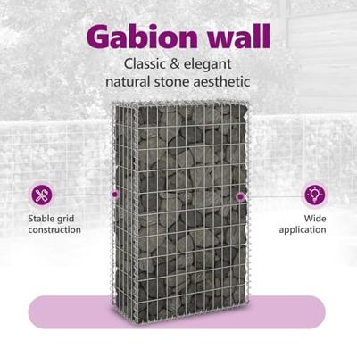 Schanskorfmuur met deksels 60x30x100 cm gegalvaniseerd staal Schanskorfmuur met deksels 60x30x100 cm gegalvaniseerd staal