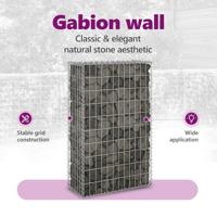 Schanskorfmuur met deksels 60x30x100 cm gegalvaniseerd staal - thumbnail