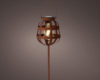 Solar stake light dia14-H80cm rustic brown Decoris - Decoris