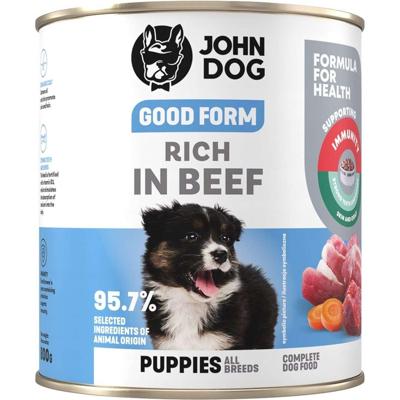 JOHN DOG Good Form Junior Rich in beef - natvoer voor honden - 800g