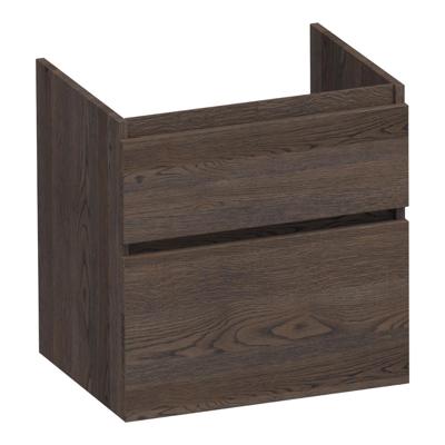 Brauer Delight - Onderkast - 60 cm - met 2 Softclose Lades Greeploos en 1 Sifon Uitsparing - Lamellen Eiken Zwart