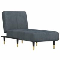 Chaise longue fluweel donkergrijs - thumbnail