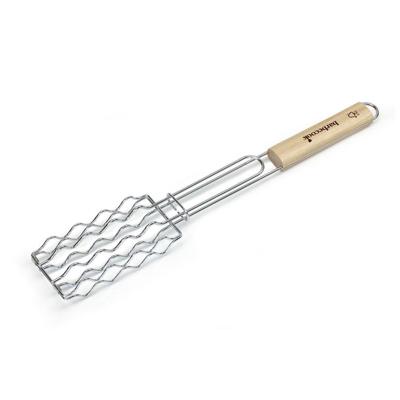 Worstenklem uit chroom en rubberhout 51 cm fsc-100% BBQ Barbecook - Barbecook