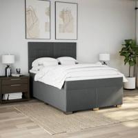 Boxspring met matras stof donkergrijs 160x200 cm - thumbnail