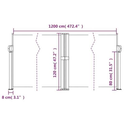 Windscherm uittrekbaar 120x1200 cm crmekleurig Windscherm uittrekbaar 120x1200 cm crmekleurig