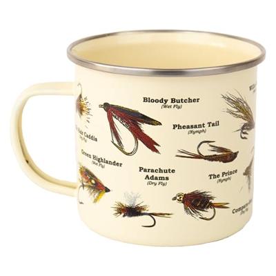 Gift Republic Mok emaille - Emaille mok - Vliegvissen Gift Republic Mok emaille - Emaille mok - Vliegvissen