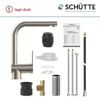 Keukenmengkraan Schutte London Hoge Draaibare Uitloop Met Uittrekbare Sproeier Lage Druk RVS - thumbnail