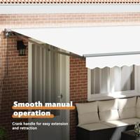 VidaXL Inklapbaar zonnescherm wit 400 × 300 cm polyester en metaal - thumbnail