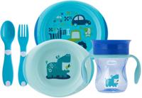 Chicco maaltijdset junior 33 x 34 cm blauw 3-delig - thumbnail
