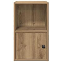 Boekenkast 31x24x52 cm bewerkt hout artisanaal eikenkleurig - thumbnail