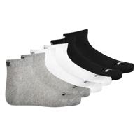 Puma sokken halfhoog wit-zwart-grijs 3-pack-35-38 - thumbnail