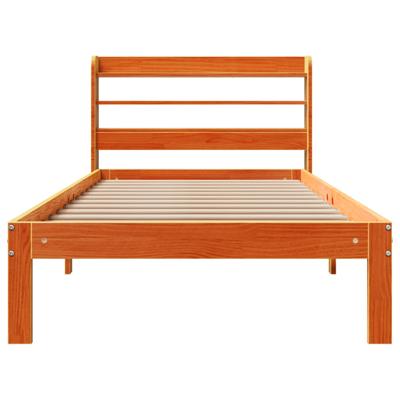 Bedframe zonder matras massief grenenhout wasbruin 100x200 cm