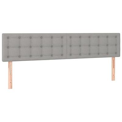 Hoofdborden 2 st 90x5x78/88 cm stof lichtgrijs