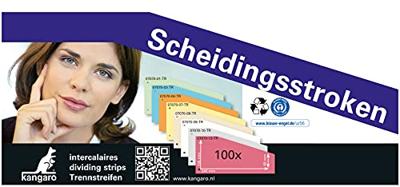 Kangaro 07070-09-TR Scheidingsstrook 2-gaats Trapezium 180gr RC Wit