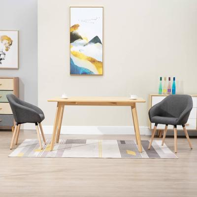 vidaXL Eetkamerstoelen 2 st stof donkergrijs