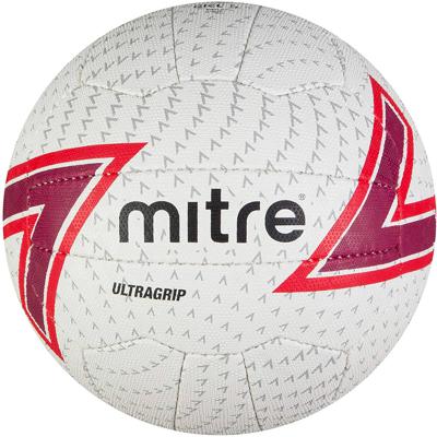 Mitre netbal Ultragrip rubber wit/paars/rood maat 4