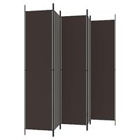 Kamerscherm met 5 panelen 250x220 cm stof bruin - thumbnail