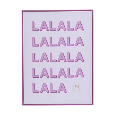 Poster met lijst la la la - paars/roze - 40x30 cm - Happy at home by Sanny