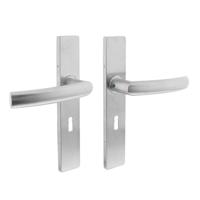 Intersteel Deurkruk Blok op rechthoekig schild sleutelgat 56mm - RVS - thumbnail