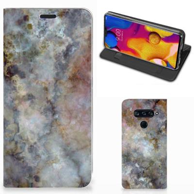 LG V40 Thinq | Standcase | Marmer Grijs