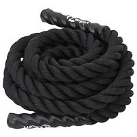 Battle rope 9 m 6,8 kg polyester zwart - thumbnail