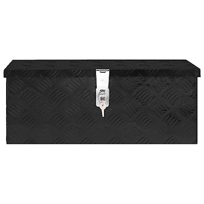 Opbergbox 60x23,5x23 cm aluminium zwart - thumbnail