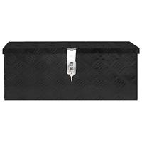 VidaXL Opbergbox 60x23,5x23 cm aluminium zwart - thumbnail