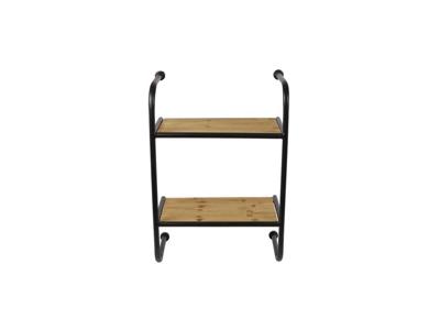 Wandrek metaal/hout 2-delig 39x22x58cm