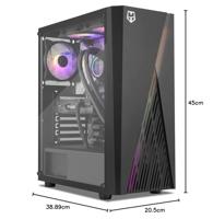 ATX Semi-toren doos Nox-Xtreme NXHUMMERFROST Zwart ATX - thumbnail
