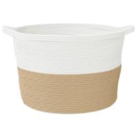 VidaXL Wasmand ø 60x36 cm katoen beige en wit - thumbnail