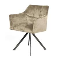 AnLi Style Armstoel raster draaibaar - champagne velours - thumbnail