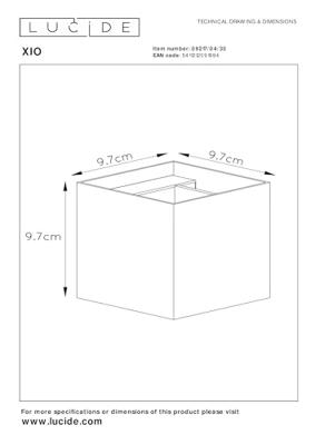 Lucide XIO - Wandlamp - LED Dimb. - G9 - 1x4W 2700K - Verstelbare stralingshoek - Zwart