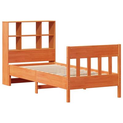 Bedframe zonder matras massief grenenhout wasbruin 75x190 cm