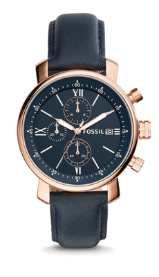 Horlogeband Fossil BQ1704 / Rhett Leder Blauw 20mm