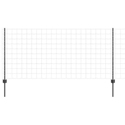 VidaXL Hek met paal grijs 1 x 10 m staal