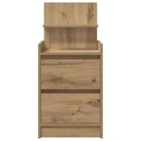 Nachtkastje met 2 lades 38x34x80 cm artisanaal eikenkleurig - thumbnail