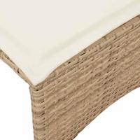5-delige Loungeset met kussens poly rattan beige - thumbnail