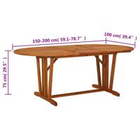 Tuintafel 200x100x75 cm massief eucalyptushout - thumbnail