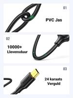 Ugreen USB-kabel - mini USB 480 Mbps 3 m US132 (zwart) - thumbnail
