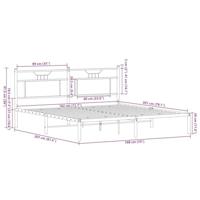 Bedframe zonder matras 183x203 cm spaanplaat gerookt eiken - thumbnail