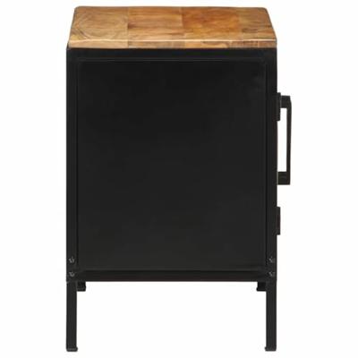 Nachtkastje Bruin en zwart 50 x 30 x 45 cm massief mangohout