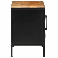 Nachtkastje Bruin en zwart 50 x 30 x 45 cm massief mangohout - thumbnail