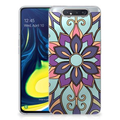 Samsung Galaxy A80 | TPU Case | Purple Flower