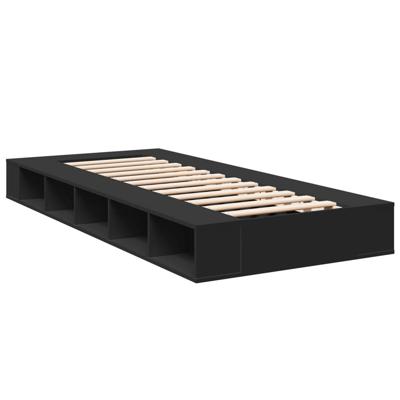 Bedframe bewerkt hout zwart 90x200 cm