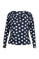 Studio Anneloes Fleur Polkadot Top 13493 T-shirt Lange Mouw 6914 Darkblue/kit - thumbnail