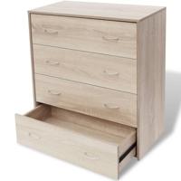 Dressoir met 4 lades 60x30,5x71 cm eikenkleur - thumbnail