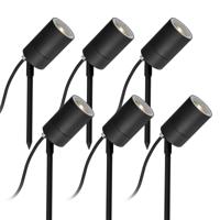 6x LED Pin Tuinspot Zwart met lichtsensor LED - thumbnail