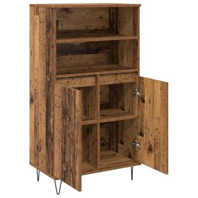 Highboard met plank met opslag met de deur Bruin 60 x 36 x 110 cm Bewerkt hout