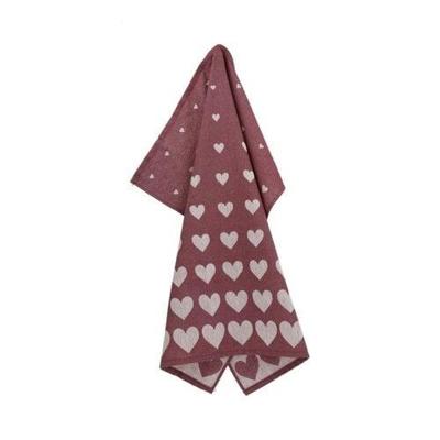 Bunzlau Castle Bunzlau Castle Hearts theedoek 65x65 Burgundy